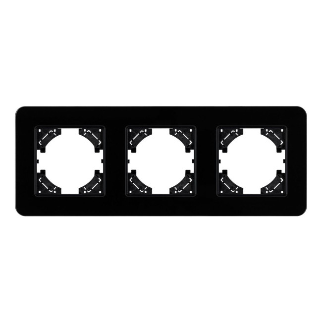 Рамка на 3 поста стеклянная Arlight FRM-OMALI-GS-3-BK 049697 Рамка на 3 поста стеклянная Arlight FRM-OMALI-GS-3-BK 049697