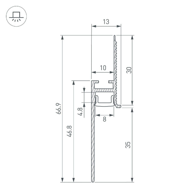 Профиль Arlight PLINTUS-FANTOM-H35-2000 WHITE 043666 Профиль Arlight PLINTUS-FANTOM-H35-2000 WHITE 043666