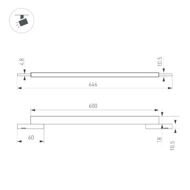 Трековый магнитный светильник Arlight MAG-MICROCOSM-FLAT-L600-16W Day4000 (BK, 100 deg, 24V) 043274 Трековый магнитный светильник Arlight MAG-MICROCOSM-FLAT-L600-16W Day4000 (BK, 100 deg, 24V) 043274