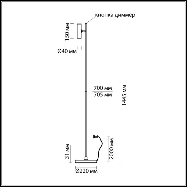 Торшер Odeon Light Mali 6643/5FL Торшер Odeon Light Mali 6643/5FL