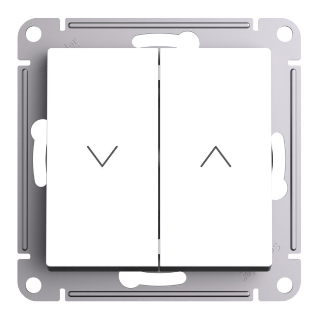Выключатель 2-клавишный жалюзи, 10А, Systeme Electric AtlasDesign Лотос ATN001319