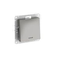 Выключатель 1-клавишный с подсвет.,сх.1а, 10АХ, быстрозажим. клем. Systeme Electric AtlasDesign Сталь ATN000913S