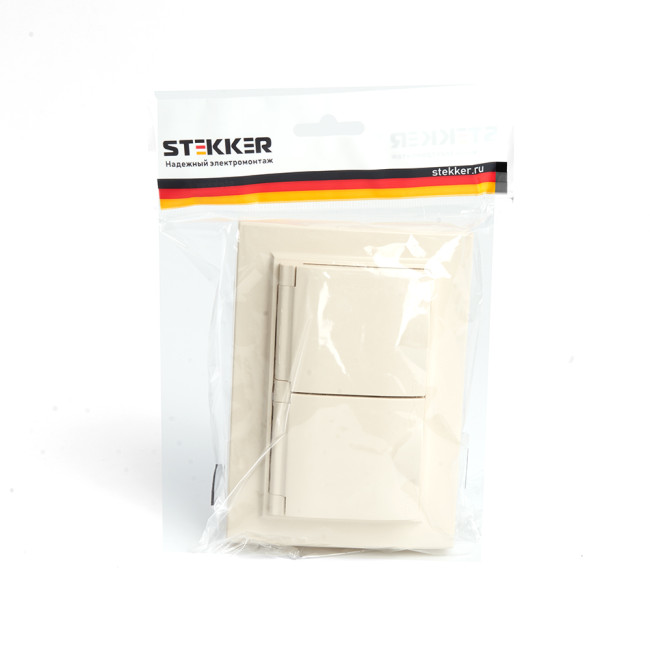 Розетка 2-местная с/з с крышкой Stekker Эрна PST16-9015-02 49137 Розетка 2-местная с/з с крышкой Stekker Эрна PST16-9015-02 49137