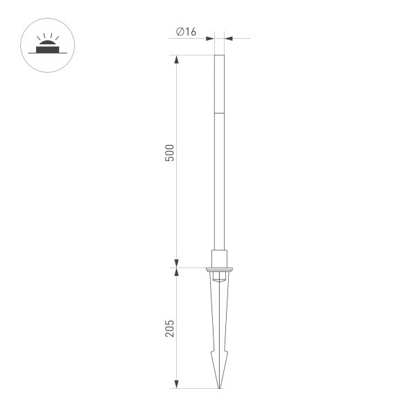 Ландшафтный светильник Arlight KT-Canna-L500-1W Warm3000 034161 Ландшафтный светильник Arlight KT-Canna-L500-1W Warm3000 034161