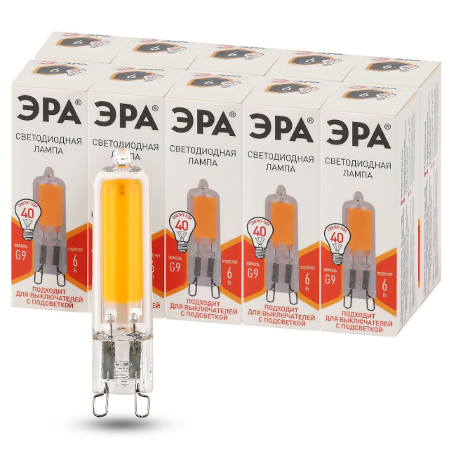 Лампа светодиодная Эра G9 6W 2700K LED JCD-6W-GL-827-G9 Б0049085 Лампа светодиодная Эра G9 6W 2700K LED JCD-6W-GL-827-G9 Б0049085