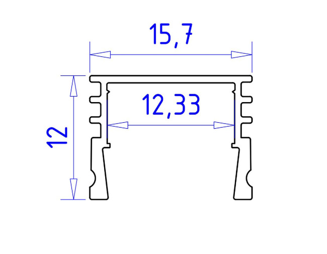 Алюминиевый накладной профиль Ambrella Light Alum Profile GP1750WH