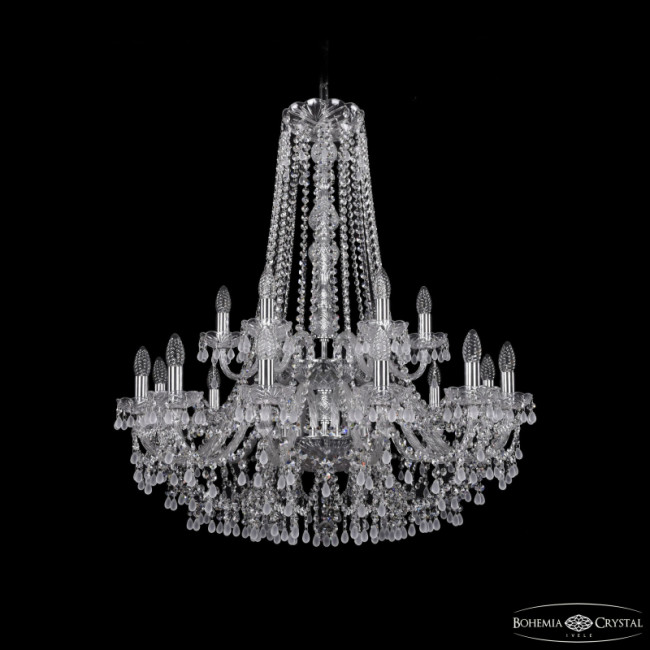 Подвесная люстра Bohemia Ivele Crystal 1410/12+6/300/h-95/2d Ni V0300