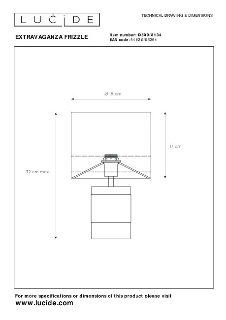 Настольная лампа Lucide Extravaganza Frizzle 10500/81/34 Настольная лампа Lucide Extravaganza Frizzle 10500/81/34