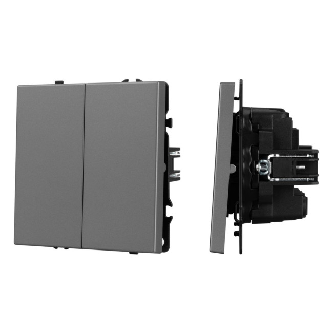 Механизм выключателя двухклавишный перекрёстный Arlight SWT-NOBE-MKX2-SFPL-GR (230V, 10A) (Серый базальт) 061793 Механизм выключателя двухклавишный перекрёстный Arlight SWT-NOBE-MKX2-SFPL-GR (230V, 10A) (Серый базальт) 061793