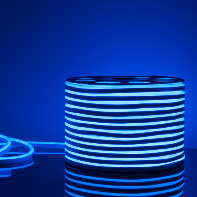 Светодиодный гибкий неон Elektrostandard 220V 9,6W 120Led 2835 IP67 односторонний синий, 50 м 4690389136542 Светодиодный гибкий неон Elektrostandard 220V 9,6W 120Led 2835 IP67 односторонний синий, 50 м 4690389136542