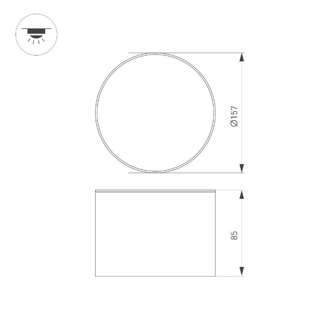 Накладной светильник Arlight SP-CYLINDO-R160-18W Warm3000 (BK, 110 deg, 230V) 043964 Накладной светильник Arlight SP-CYLINDO-R160-18W Warm3000 (BK, 110 deg, 230V) 043964
