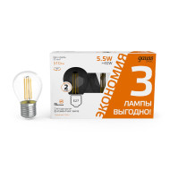 Лампа светодиодная Gauss Basic Filament E27 5,5W 2700K 1051216T Лампа светодиодная Gauss Basic Filament E27 5,5W 2700K 1051216T
