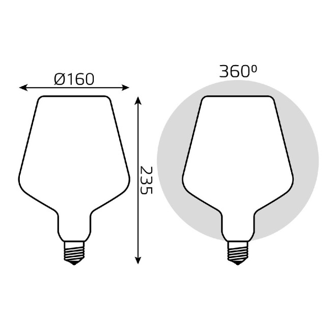 Лампа светодиодная филаментная Gauss E27 9W 4100К матовая 1016802209 Лампа светодиодная филаментная Gauss E27 9W 4100К матовая 1016802209