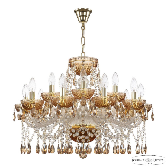 Подвесная люстра Bohemia Ivele Crystal 5413/10+5/240 G Amber/M-1G K721 Подвесная люстра Bohemia Ivele Crystal 5413/10+5/240 G Amber/M-1G K721