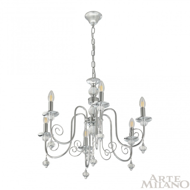 Подвесная люстра Arte Milano 346109/6 CR Подвесная люстра Arte Milano 346109/6 CR