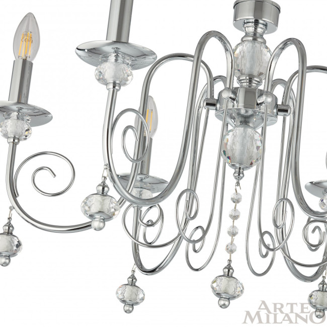 Подвесная люстра Arte Milano 346109/6 CR Подвесная люстра Arte Milano 346109/6 CR