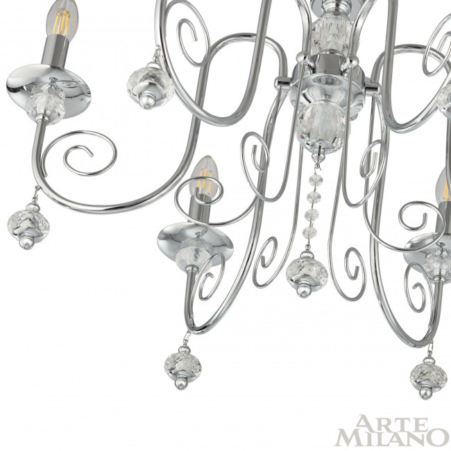 Подвесная люстра Arte Milano 346109/6 CR Подвесная люстра Arte Milano 346109/6 CR