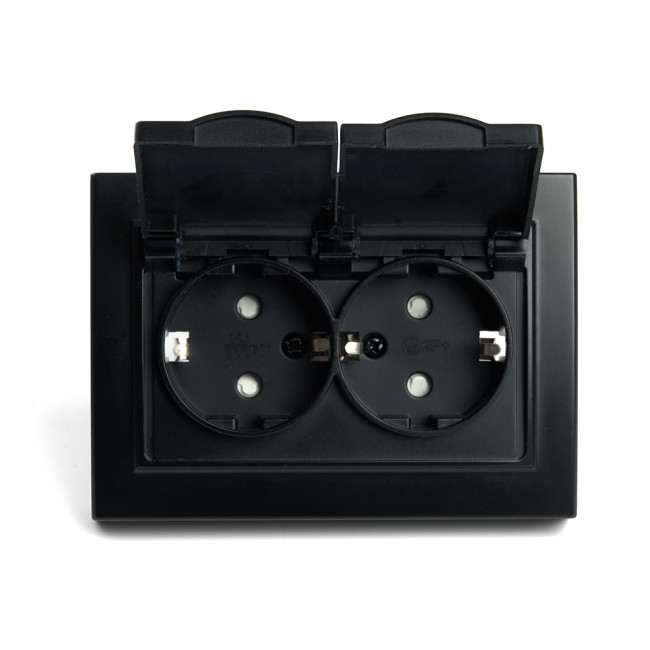 Розетка 2-местная с/з с крышкой Stekker Эрна PST16-9015-03 49138 Розетка 2-местная с/з с крышкой Stekker Эрна PST16-9015-03 49138