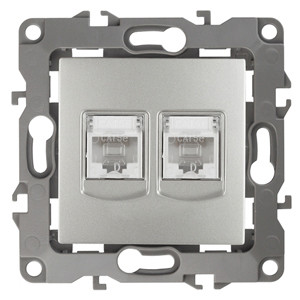 Розетка информационная двойная 2XRJ45 Эра 12-3108-03 Б0014731 Розетка информационная двойная 2XRJ45 Эра 12-3108-03 Б0014731