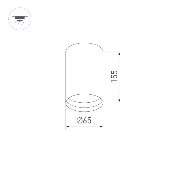 Корпус накладного светильника Arlight SP-Polo-Surface-R65 024221(1) Корпус накладного светильника Arlight SP-Polo-Surface-R65 024221(1)