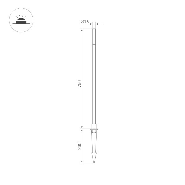Ландшафтный светильник Arlight KT-Canna-L750-1W Warm3000 034162 Ландшафтный светильник Arlight KT-Canna-L750-1W Warm3000 034162