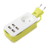 Удлинитель (UL-00003331) Uniel 1гн х 1,5м б/з Travel S-CT1-1,5U White/Green