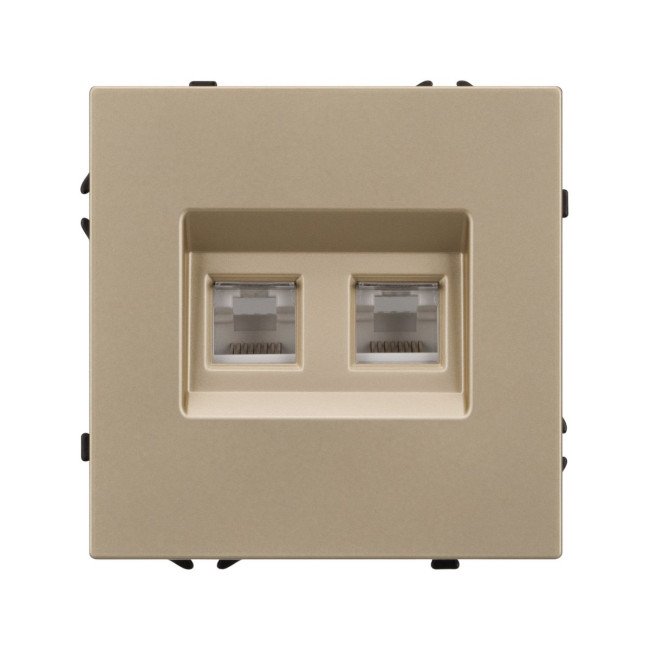 Механизм сдвоенной компьютерной розетки Arlight SCT-NOBE-MPC2-SFPL-GD (RJ-45, CAT6) 054314 Механизм сдвоенной компьютерной розетки Arlight SCT-NOBE-MPC2-SFPL-GD (RJ-45, CAT6) 054314