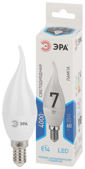 Лампа светодиодная Эра E14 7W 4000K LED BXS-7W-840-E14 Б0028483 Лампа светодиодная Эра E14 7W 4000K LED BXS-7W-840-E14 Б0028483
