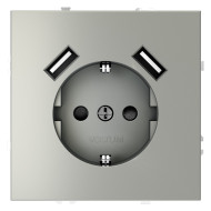 Розетка с USB, А+А Voltum S70 VLS040405 (сталь)