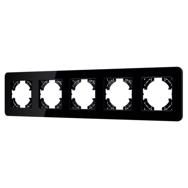 Рамка на 5 постов стеклянная Arlight FRM-OMALI-GS-5-BK 049705 Рамка на 5 постов стеклянная Arlight FRM-OMALI-GS-5-BK 049705