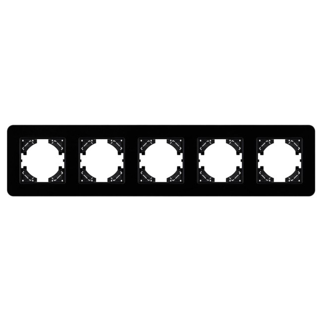 Рамка на 5 постов стеклянная Arlight FRM-OMALI-GS-5-BK 049705 Рамка на 5 постов стеклянная Arlight FRM-OMALI-GS-5-BK 049705