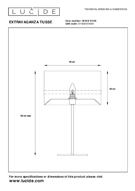 Настольная лампа Lucide Extravaganza Tusse 10509/81/66 Настольная лампа Lucide Extravaganza Tusse 10509/81/66