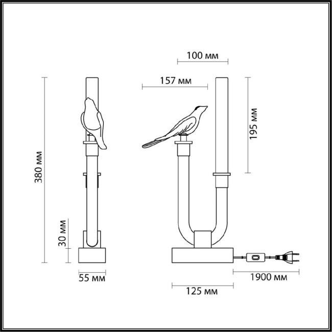 Настольная лампа Odeon Light Lark L-vision 5431/2TL Настольная лампа Odeon Light Lark L-vision 5431/2TL