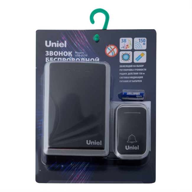 Беспроводной звонок Uniel UDB-017W-R1T1-38S-150M-BL/SL UL-00011374 Беспроводной звонок Uniel UDB-017W-R1T1-38S-150M-BL/SL UL-00011374