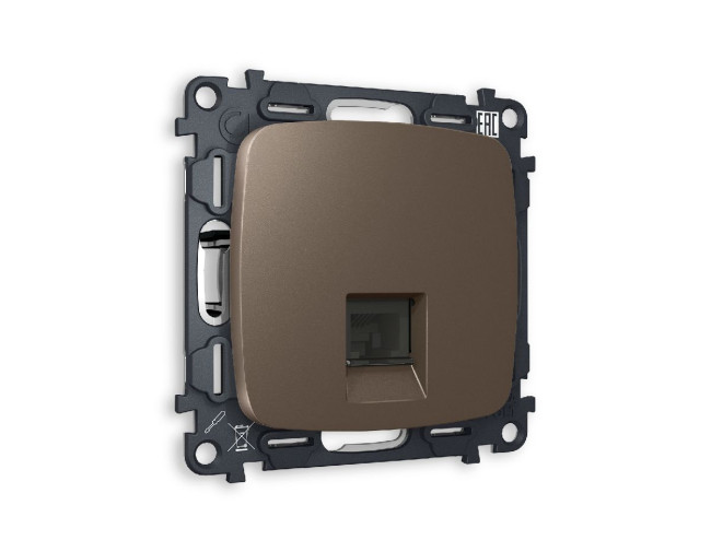 Комплект механизма телефонной розетки RJ-11(4P4C) со шторкой Ambrella Volt Omega MO642030 Комплект механизма телефонной розетки RJ-11(4P4C) со шторкой Ambrella Volt Omega MO642030