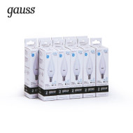 Лампа светодиодная Gauss E14 6W 4100K свеча на ветру матовая 34126 Лампа светодиодная Gauss E14 6W 4100K свеча на ветру матовая 34126