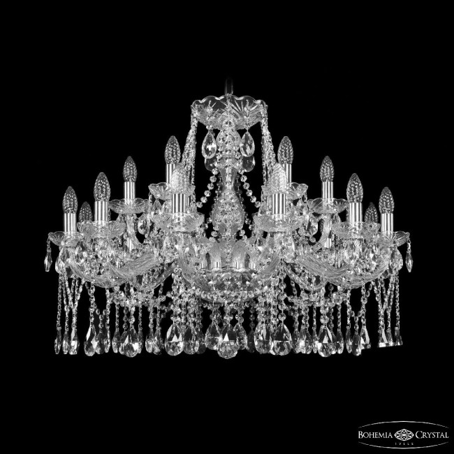 Подвесная люстра Bohemia Ivele Crystal 1413/12+6/300 Ni Подвесная люстра Bohemia Ivele Crystal 1413/12+6/300 Ni