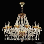 Подвесная люстра Bohemia Ivele Crystal 5413/12/300 G Amber/M-1F Подвесная люстра Bohemia Ivele Crystal 5413/12/300 G Amber/M-1F