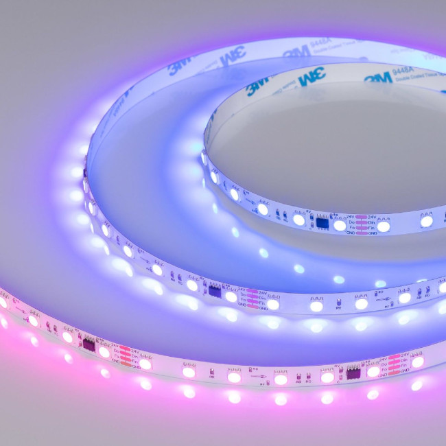 Светодиодная лента Arlight SPI-B60-10mm 24V RGB-PX6-BPT (12 W/m, IP20, 5060, 5m) 039180