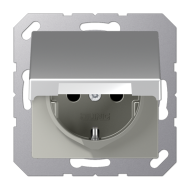 Розетка 2K+З cо шторками и крышкой Jung A1520BFKIKLAL