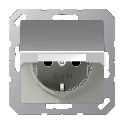 Розетка 2K+З cо шторками и крышкой Jung A1520BFKIKLAL Розетка 2K+З cо шторками и крышкой Jung A1520BFKIKLAL
