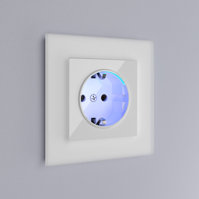 Розетка с заземлением и подсветкой Werkel белая W1171401 4690389155338 Розетка с заземлением и подсветкой Werkel белая W1171401 4690389155338