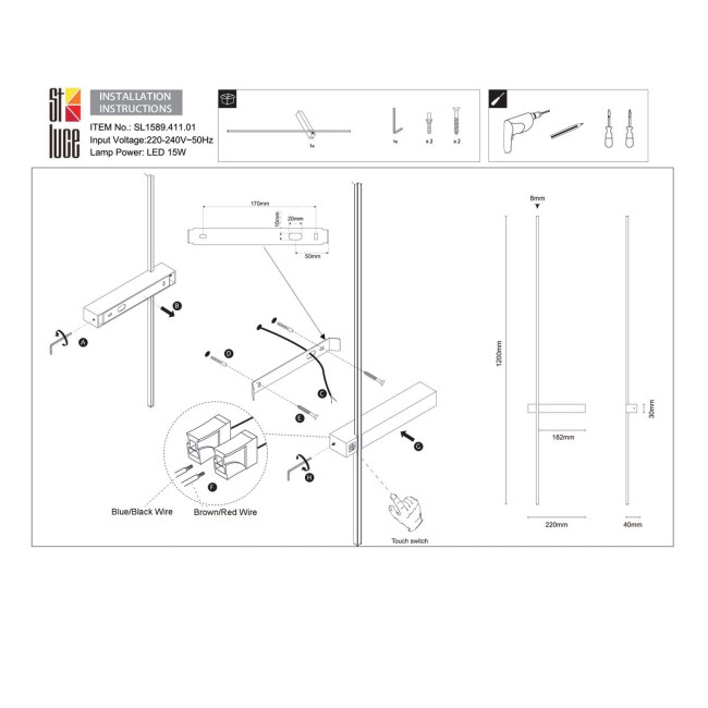 Настенный светильник ST LUCE ASTENTE SL1589.411.01 Настенный светильник ST LUCE ASTENTE SL1589.411.01