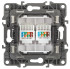 Розетка информационная двойная 2XRJ45 Эра 12-3108-04 Б0014732