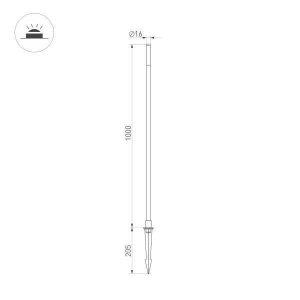 Ландшафтный светильник Arlight KT-Canna-L1000-1W Warm3000 034163 Ландшафтный светильник Arlight KT-Canna-L1000-1W Warm3000 034163