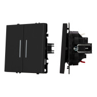 Механизм выключателя двухклавишный непроходной Arlight LED SWT-NOBE-MK02-SFPL-L-BK (230V, 10A) 054264