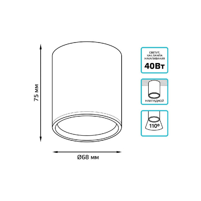 Потолочный светодиодный светильник Gauss Overhead HD022 Потолочный светодиодный светильник Gauss Overhead HD022