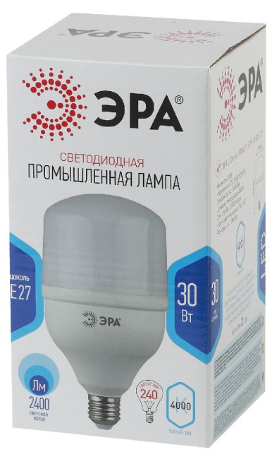 Лампа светодиодная Эра E27 30W 4000K LED POWER T100-30W-4000-E27 Б0027003 Лампа светодиодная Эра E27 30W 4000K LED POWER T100-30W-4000-E27 Б0027003