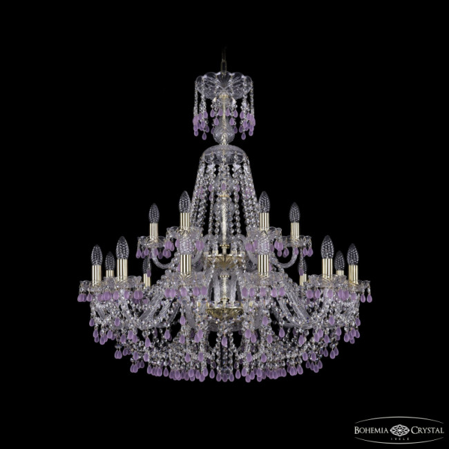 Подвесная люстра Bohemia Ivele Crystal 1410/12+6/300/XL-95/2d G V7010