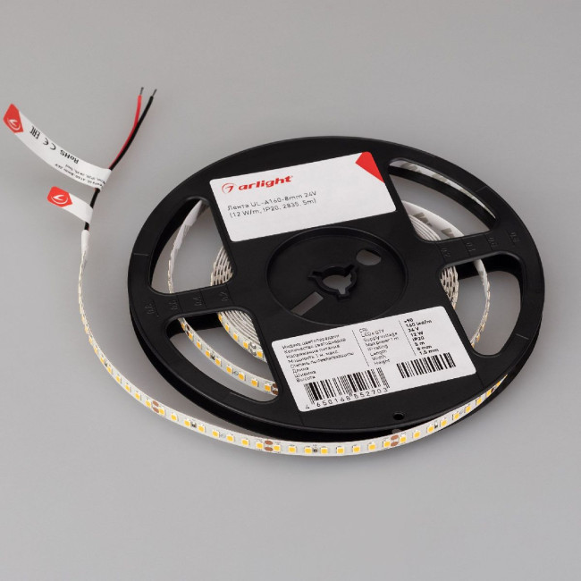 Светодиодная лента Arlight UL-A160-8mm 24V Warm3500 (12 W/m, IP20, 2835, 5m) 042314 Светодиодная лента Arlight UL-A160-8mm 24V Warm3500 (12 W/m, IP20, 2835, 5m) 042314